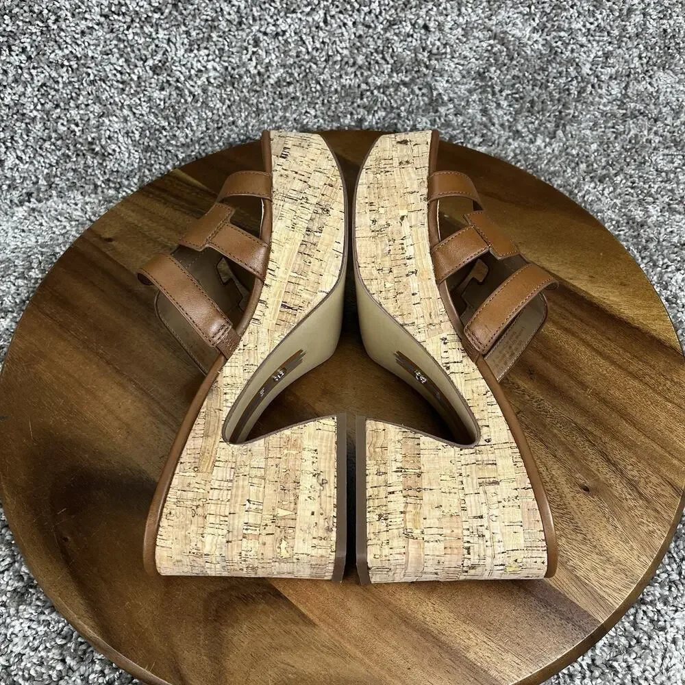 Sam Edelman Dev Square Toe Women's 10.5M Embellished Logo Strap Platform Saddle
